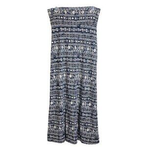 Tan & Black Aztec Full Length Maxi Skirt